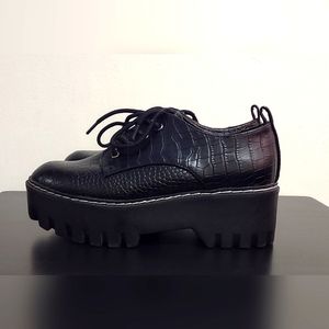 Bamboo Black Chunky Loafers
